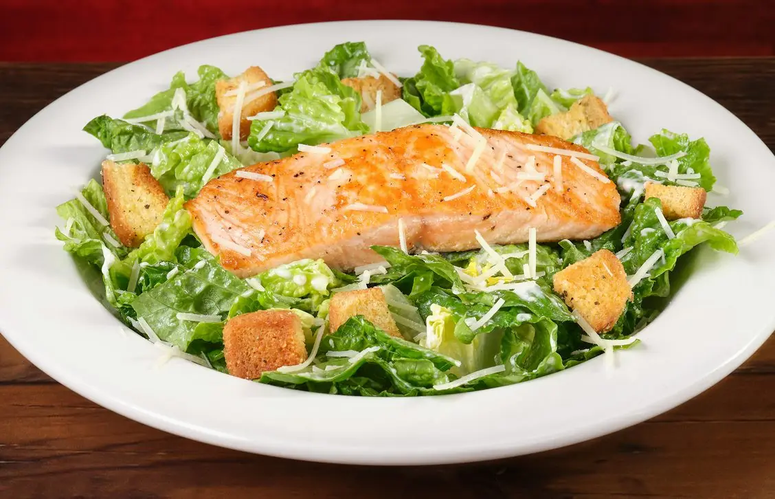 Photo of Salmon Caesar Salad.